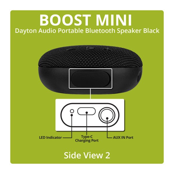 Main product image for Dayton Audio Boost Mini Portable Bluetooth Speaker Black300-499